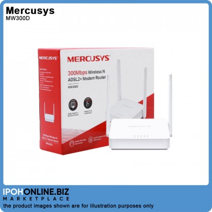 Mercusys MW300D 300Mbps Wireless N ADSL2+ Modem Router - TM Streamyx / UniFi Lite Mercusys MW300D 300Mbps Wireless N ADSL2+ Modem Router - TM Streamyx / UniFi Lite